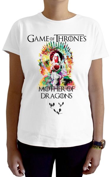 

game of thrones mother of dragon ver. 1 poster t-shirt (white) xs-2xl