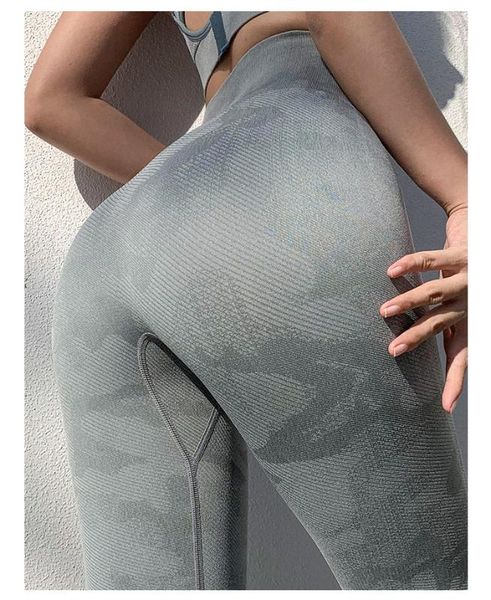 

yoga outfits women seamless exercise fitness camouflage leggings gym run, White;red