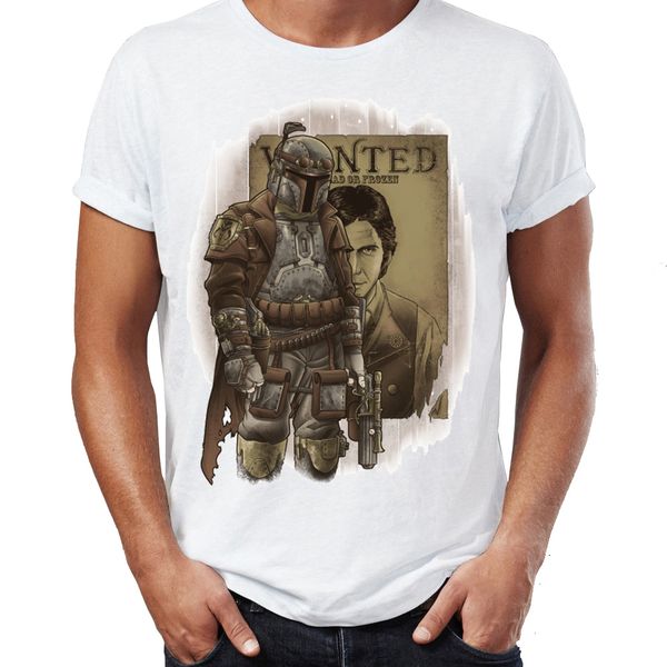 

men's t shirt space scoundrel wanted boba fett awesome artwork printed tee