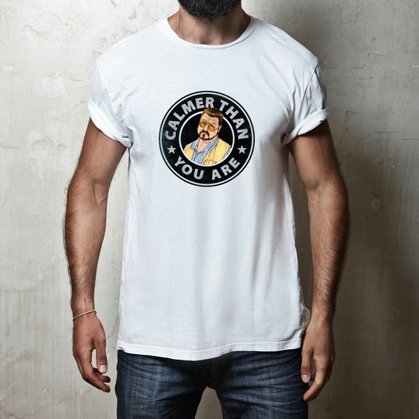 

calmer than you are the dude big lebowski 100% cotton men's movie t-shirt tee 2019 new summer fashion printing cool t shirts
