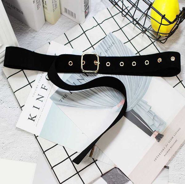 

fashion women belt girls long velvet belt cloth dress belts female knot waistband square buckle, Black;brown