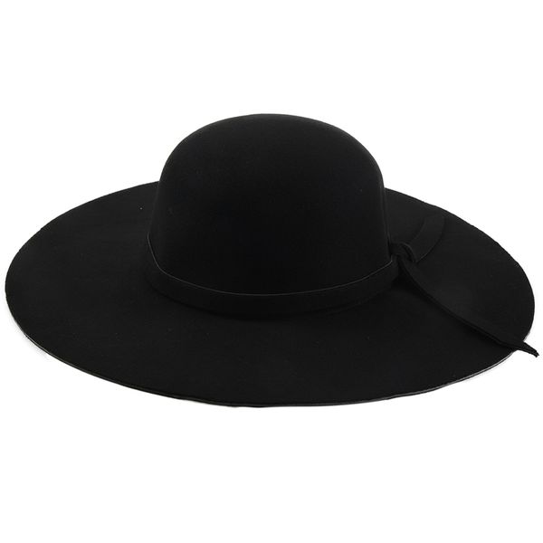 

черная мягкая женская floppy широкий брим клош fedora шлема платья ретро шерсти bowknot, Blue;gray