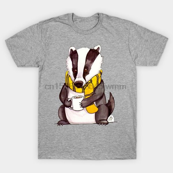 

men tshirt short sleeve badger house mascot hufflepuff t shirt tee women t-shirt
