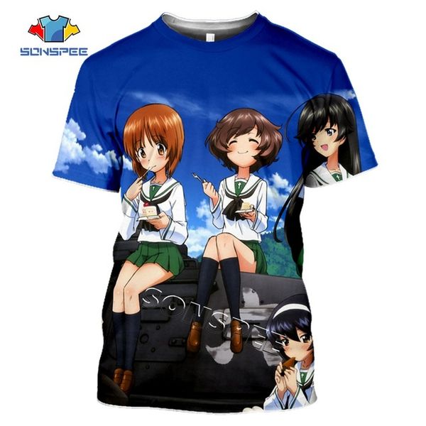 

3d anime print homme men girls und panzer 3d print shirts horror hentai graphic men clothing