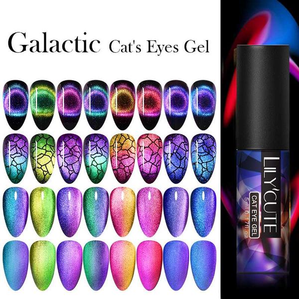 

nail gel lilycute 5ml 9d cat eye chameleon magnetic polish sparkly soak off uv magnet art, Red;pink