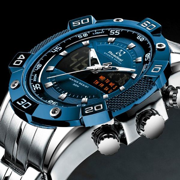 

watches digital sport silver analog watch steel waterproof quartz men masculinos clock relogios 2020 dpmpo, Slivery;brown