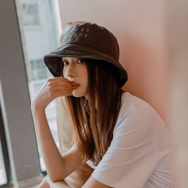 

beanie/skull caps sun hat female summer cute sunscreen girl fisherman spring and letter soft cloth male tide, Blue;gray