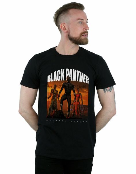 

men black panther wakanda strong t-shirt harajuku fashion classic tee shirt