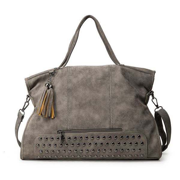 

women retro leather rivet handle bag large shoulder bag crossbody messenger bags baguette shape rivet decoration june 3