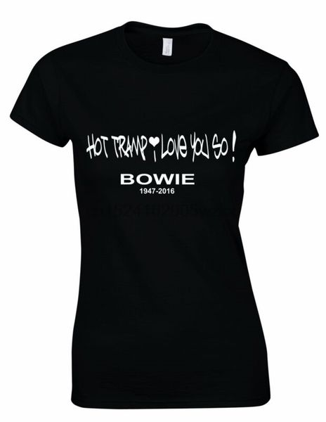 

david bowie tribute ladies fitted t-shirt all sizes tramp i love you so