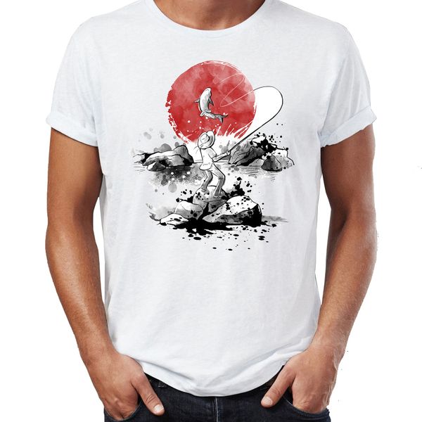 

men's t shirt one piece luffy one piece fisherman under the sun awesome illustration artwork printed tee