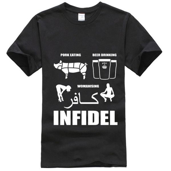 

infidel тенниска питьевого порк пива женщины пол британской армия английская мусульманские обороны 2018 новых моды