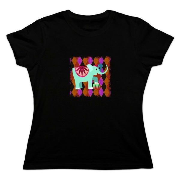 

цирк слон женщины новизна футболка printed tee shirt