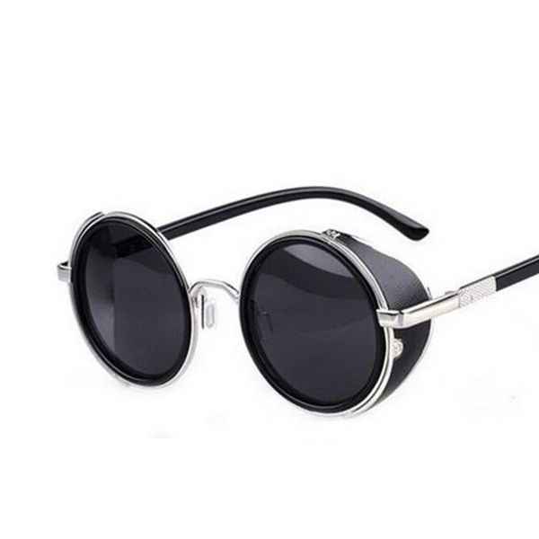 

sunglasses steampunk 2021 women round glasses goggles men side visor circle lens vintage retro style punk, White;black