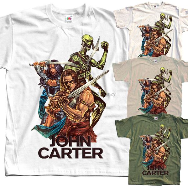 

john carter v1 movie poster t shirt natural olive white all sizes s to 5xl