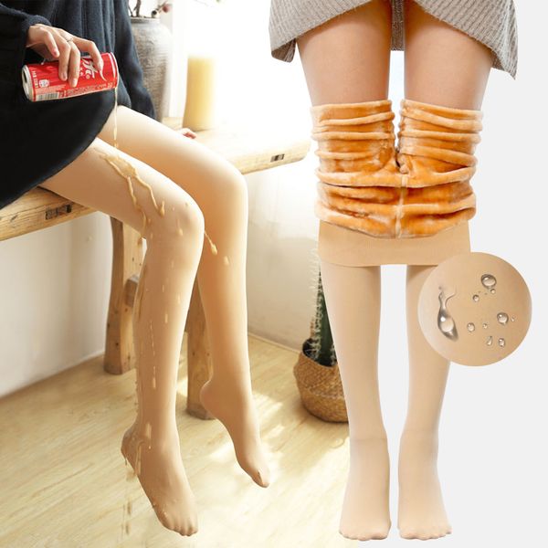 

водонепроницаемые теплые см через zohra поножей женского зимних и лодыжки plus velvet высокой талия большого размера leginsy sportowe брук, Black