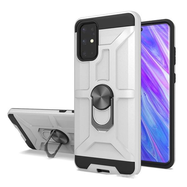 

amor hybrid phone case for samsung galaxy s20 20 ultra 20 plus tpu pc with metals ring kickstand back cover oppbag