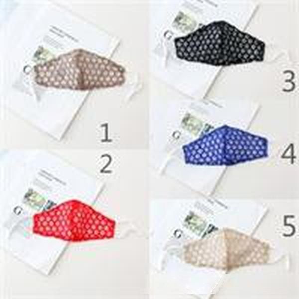 

breathable mouth respirator protection fashion reusable mascarilla foldable anti haze face mask solid color ear hang lace lady man 3 5hh b2