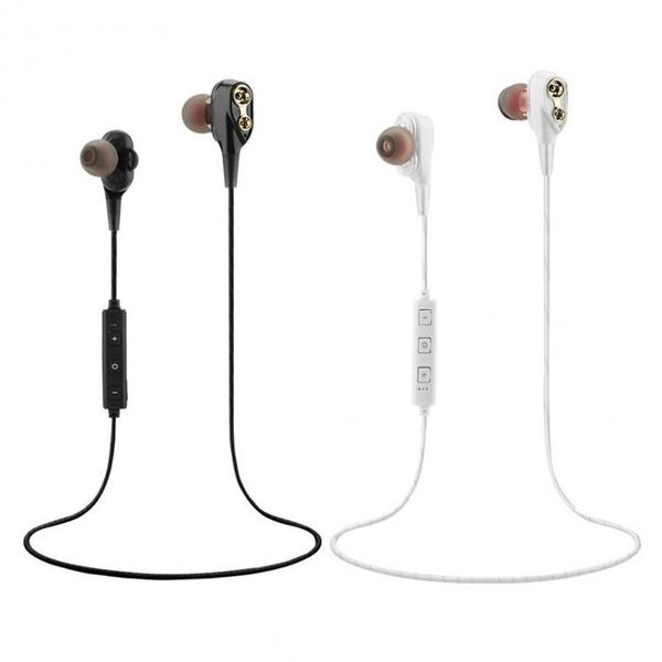 

xt-21 wireless bluetooth headphones sports earphone double speaker safe driver earbuds headset hifi stereo bt4.2 dj music with retail box