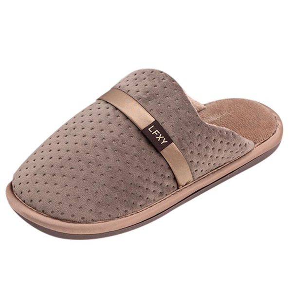 

sagace women's winter cotton slippers round head warm soft and comfortable solid color suede slip simple cotton slippers, Black