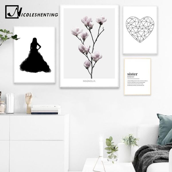 

paintings nicoleshenting abstract canvas posters nordic style flower heart nursery prints wall art landscape painting decoration picture