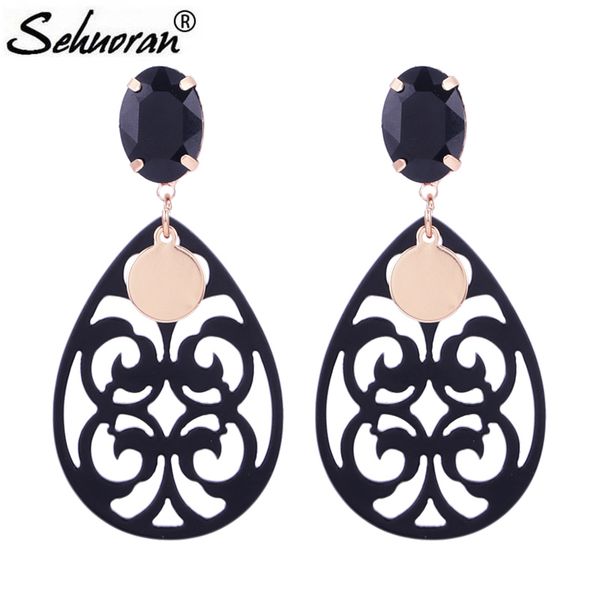 

Sehuoran Brinco Brincos Originality Trendy Water Drip Resin Drop Earrings For Women Elegant Design Jewelry Wholesale, Silver