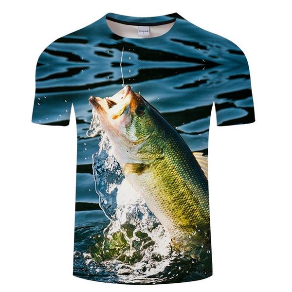 

modal fun fish print digital fishing asian 3d print shirts horror anime oversized men clothing
