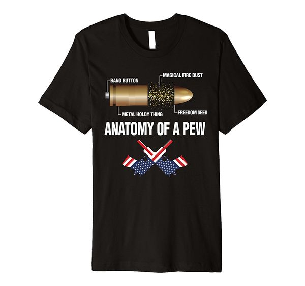 

2019 new short sleeve casual anatomy of a pew t-shirt funny hunter bullet tee man t shirt good quality
