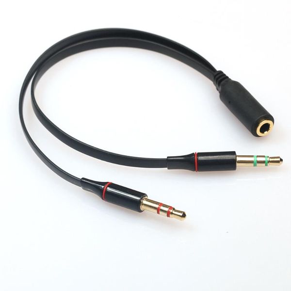 

headphone splitter for computer y-splitter 1 female to 2 male 3.5mm mic stereo audio adapter audio cable for pc car