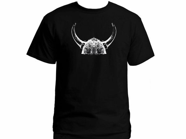 

norse myth vikings horned helm helmet thor odin odhin 100% cotton t-shirt us xxl