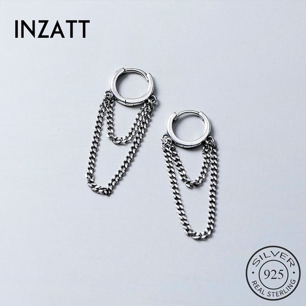 

inzareal 925 sterling silver vintage tassel hoop earrings for fashion women party fine jewelry bohemian accessories gift, Golden;silver