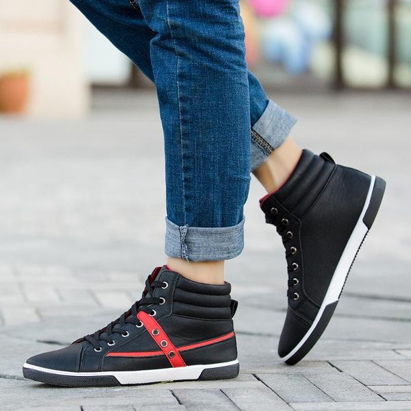 

2020 new men boots for men leather boots breathable spring autumn summer fashion shoes casual big size ghn89, Black