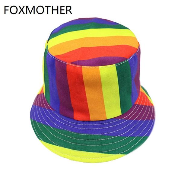 

mens gay striped fisherman chapeu caps foxmother gorras rainbow pescador women new hats aaydb pingtoy, Black;white