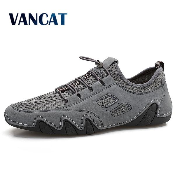 

новые летние мужские ботинки дышащая сетка мужчины повседневная обувь удобный ручной мокасины легкий мягкий flats мужчины кроссовки, Black