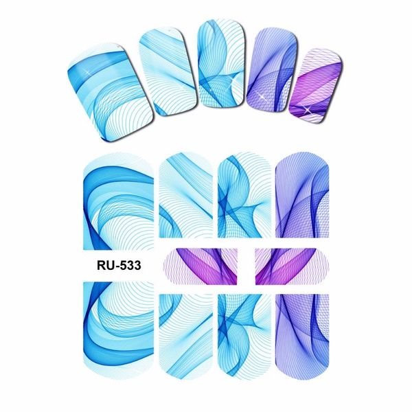 

uprettego nail art nail water sticker decal full cover rainbow multi colors grandient satin lace silk mesh pattern ru529-534, Black