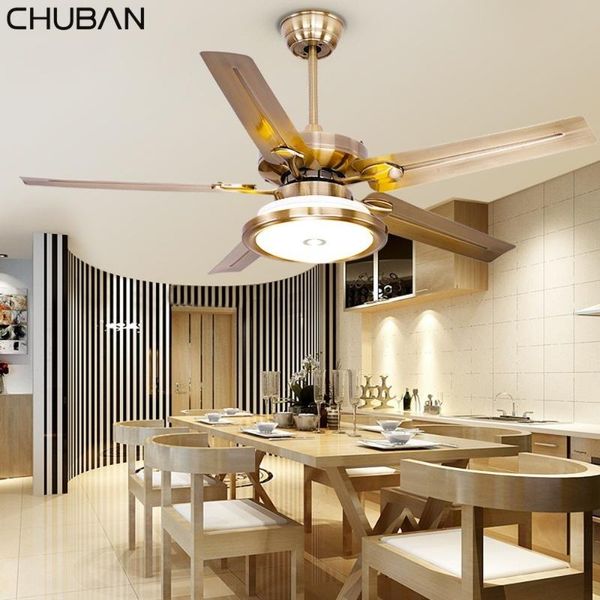 

electric fans creative ceiling lamps 5 blade solid iron wood fan light with remote control for living room home led dimming