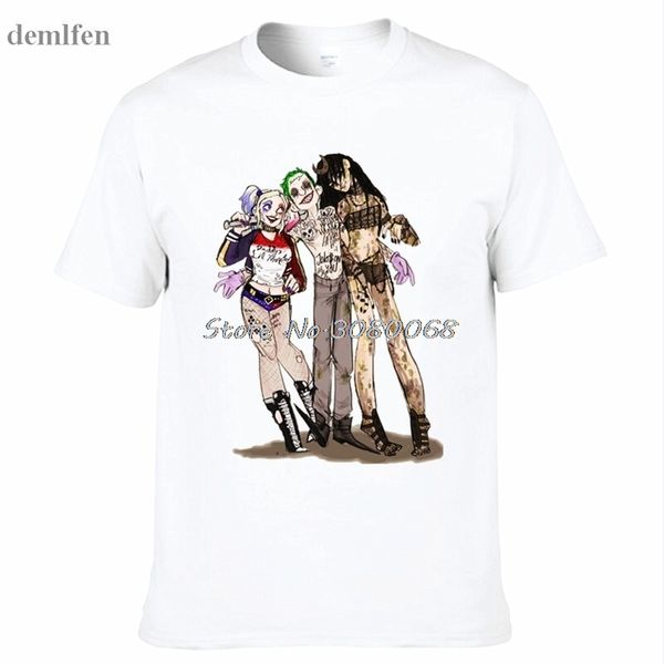 

new american comic t-shirt mens cartoon harley quinn t shirt funny casual tee shirts cool