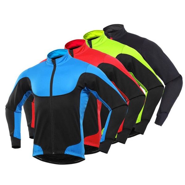 

men winter outdoor sports thermal long sleeve bike bicycle cycling jacket coat fleece lining coat warm comfortable sports r, Black;brown