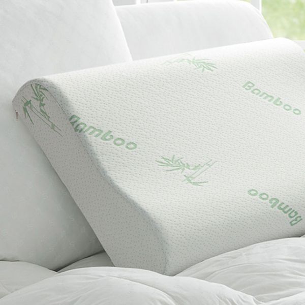 

bamboo fiber slow memory foam pillow with zipped pillowcase pillow cover for neck relaxing fatigue relief