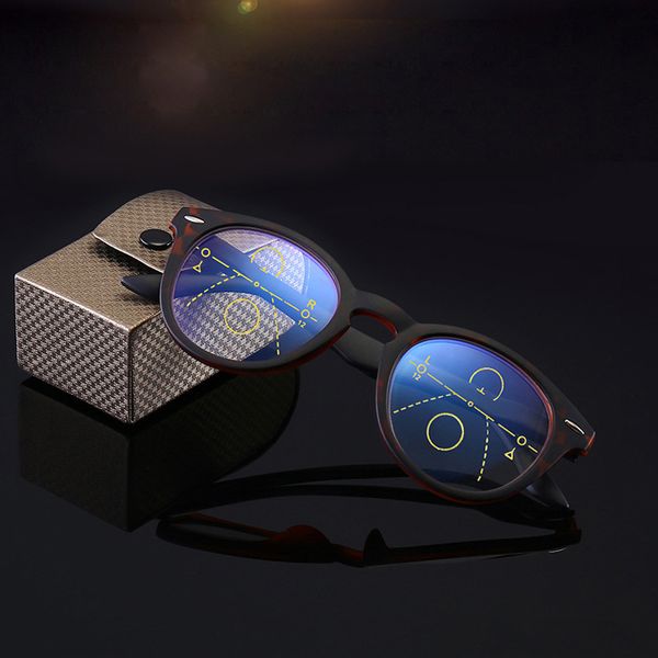 

progressive multifocal reading glasses men anti blue light presbyopic glasses women round hyperopia eyeglasses diopter eyewear, White;black