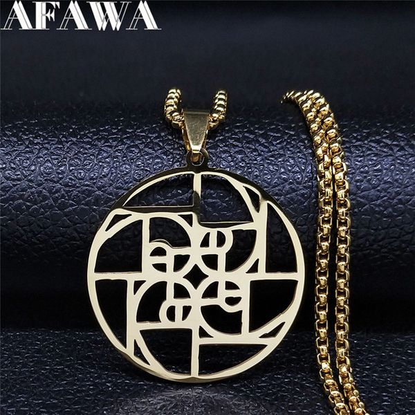 

pendant necklaces afawa golden ratio stainless steel for women/men gold color pendants jewelry colgante n4112s01, Silver
