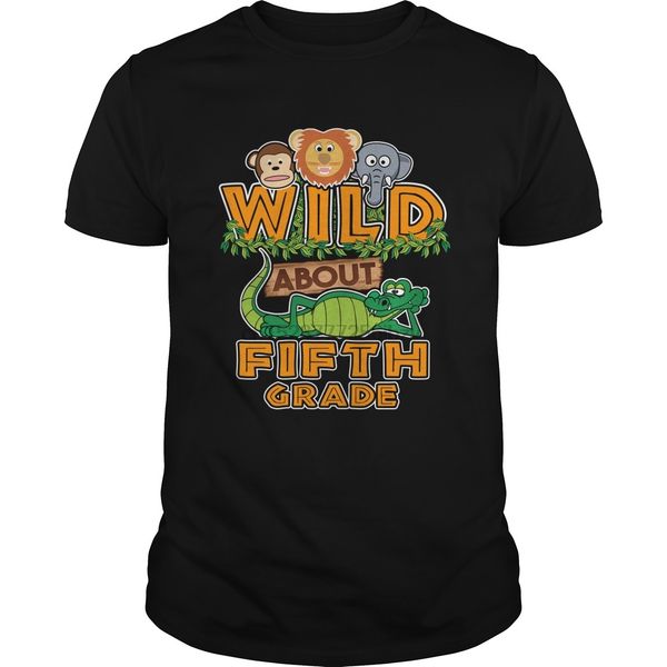 

men tshirt wild about fifth grade cool printed t-shirt tees top