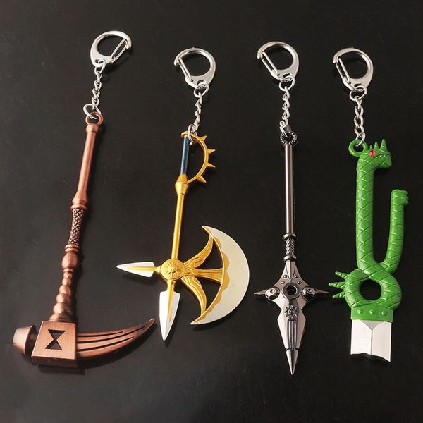 

the seven deadly sins axe bottle opener keychain nanatsu no taizai escanor divine axe rhitta key chain for men jewelry, Silver