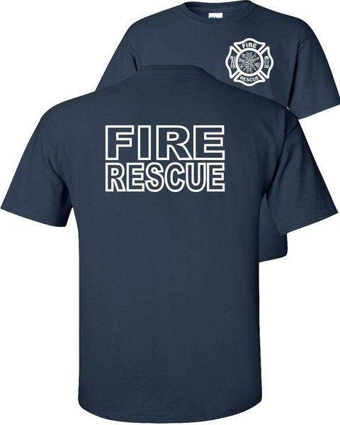 

men tees 2020 summer fashion new fire rescue firefighter t-shirt