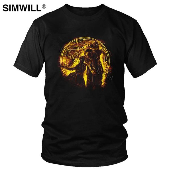 

fullmetal alchemist brotherhood t shirt homme soft cotton edward elric anime manga tee o-neck short sleeve summer tshirt gift