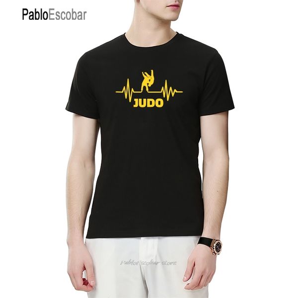 

heartbeat of judo t-shirts men summer fashion short sleeve t shirt cotton funny printed mens tees camisetas