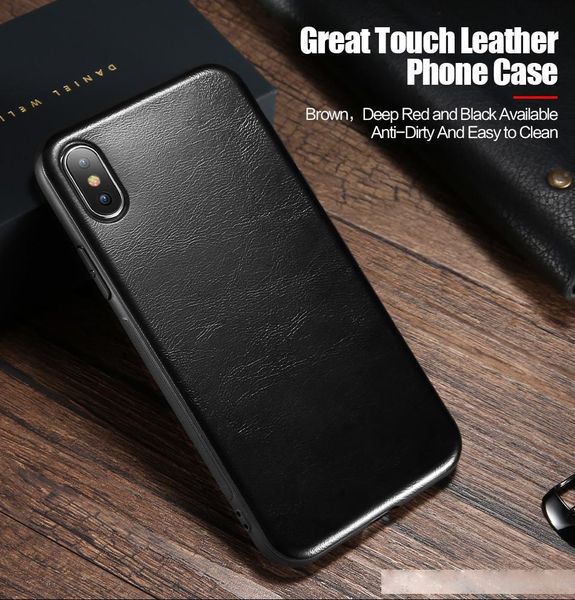

business leather case for iphone x 10 xs max soft phone back cover vintage leather case for iphone 6 6s 7 8 plus fundas