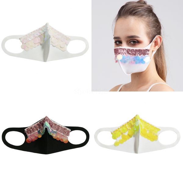 

cotton s sequin mask glitter moutwasable bling bling anti-dust masks mask outdoor#157#680, Black
