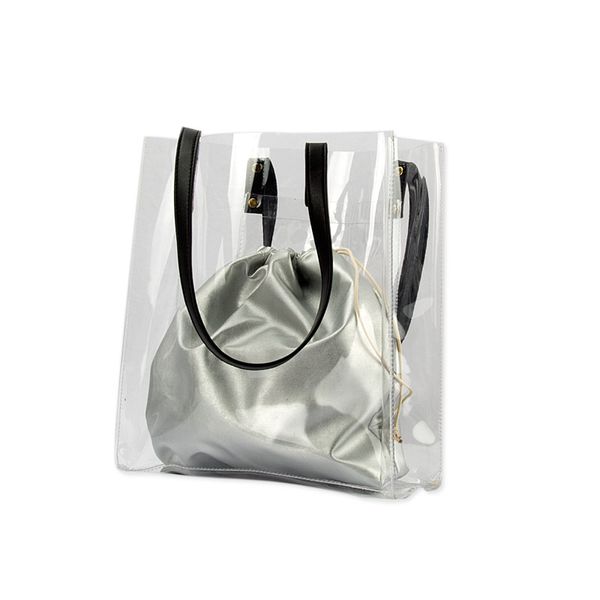 

waterproof transparent bag pvc beach bag for women shoulder bolsos mujer sac a main big totes ladies hand bags jelly pack