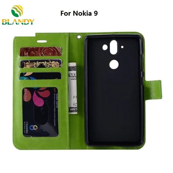 

for nokia 9 crazy horse wallet leather pu tpu phone cover case p frame for nokia 8 for nokia 3 5 6